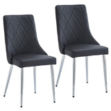 !nspire Devo Side Chair Black/Chrome Faux Leather/Metal