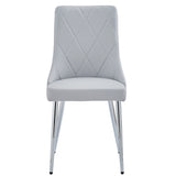 !nspire Devo Side Chair Light Grey/Chrome Faux Leather/Metal