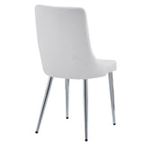 !nspire Devo Side Chair White/Chrome Faux Leather/Metal