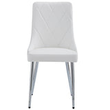 !nspire Devo Side Chair White/Chrome Faux Leather/Metal