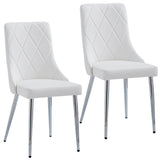 !nspire Devo Side Chair White/Chrome Faux Leather/Metal