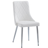 !nspire Devo Side Chair White/Chrome Faux Leather/Metal