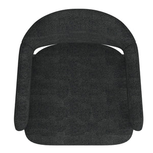 Worldwide Home Furnishings Archer-side Modern Dining Chair With Curved Back, Textured Fabric, And Sleek Metal Legs For Comfort Charcoal,Black Fabric,Metal 202-089ch