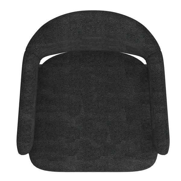 Worldwide Home Furnishings Archer-side Modern Dining Chair With Curved Back, Textured Fabric, And Sleek Metal Legs For Comfort Charcoal,Black Fabric,Metal 202-089ch