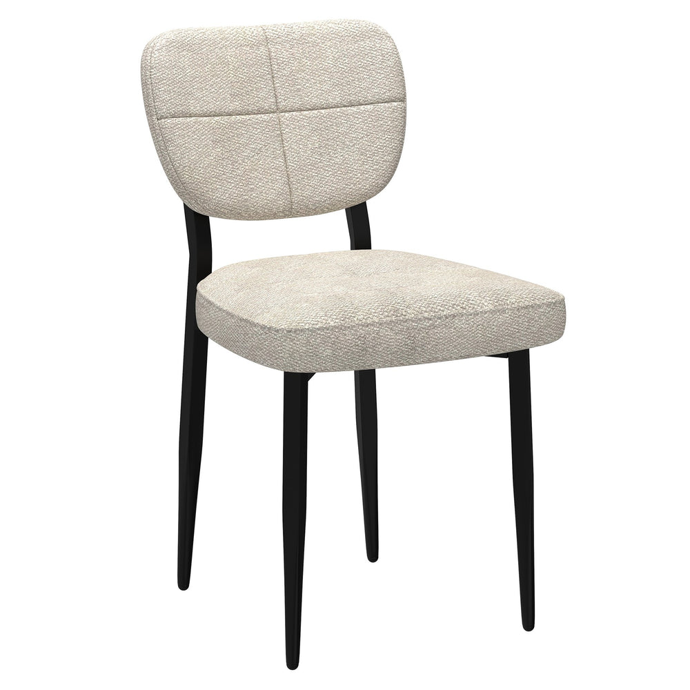Worldwide Home Furnishings Zeke-side Chair - Modern Comfort With Textured Fabric And Sturdy Metal Frame For Stylish Dining Beige,Black Fabric,Metal 202-090bg