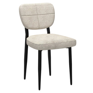Worldwide Home Furnishings Zeke-side Chair - Modern Comfort With Textured Fabric And Sturdy Metal Frame For Stylish Dining Beige,Black Fabric,Metal 202-090bg