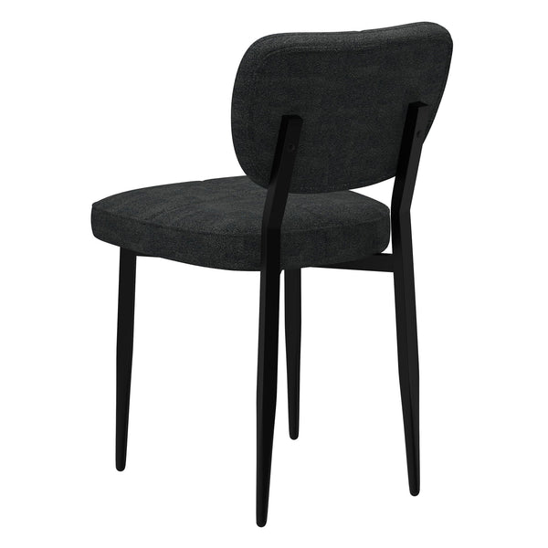 Worldwide Home Furnishings Zeke-side Chair - Modern Comfort With Textured Fabric And Sturdy Metal Frame For Stylish Dining Charcoal,Black Fabric,Metal 202-090ch