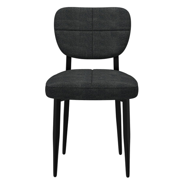 Worldwide Home Furnishings Zeke-side Chair - Modern Comfort With Textured Fabric And Sturdy Metal Frame For Stylish Dining Charcoal,Black Fabric,Metal 202-090ch