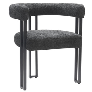 Worldwide Home Furnishings Scarlet-dining Elegant Boucle Upholstered Chairs For A Chic Dining Experience In Any Space Charcoal,Black Boucle Fabric,Metal 202-108ch