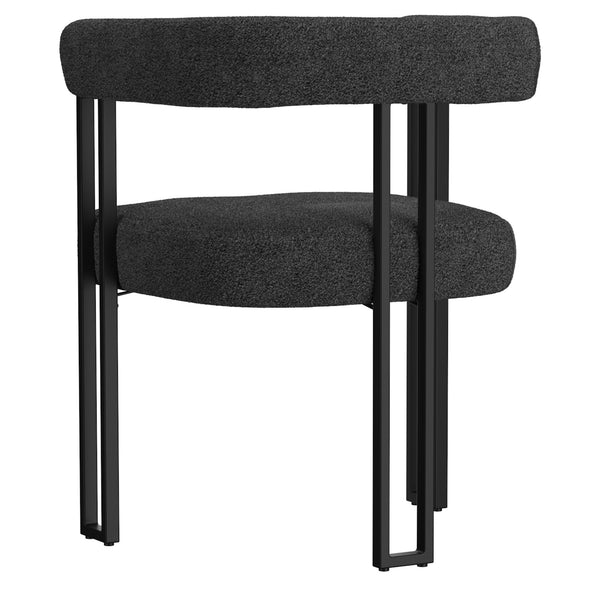 Worldwide Home Furnishings Scarlet-dining Elegant Boucle Upholstered Chairs For A Chic Dining Experience In Any Space Charcoal,Black Boucle Fabric,Metal 202-108ch
