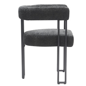 Worldwide Home Furnishings Scarlet-dining Elegant Boucle Upholstered Chairs For A Chic Dining Experience In Any Space Charcoal,Black Boucle Fabric,Metal 202-108ch