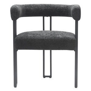 Worldwide Home Furnishings Scarlet-dining Elegant Boucle Upholstered Chairs For A Chic Dining Experience In Any Space Charcoal,Black Boucle Fabric,Metal 202-108ch
