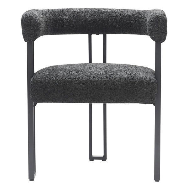 Worldwide Home Furnishings Scarlet-dining Elegant Boucle Upholstered Chairs For A Chic Dining Experience In Any Space Charcoal,Black Boucle Fabric,Metal 202-108ch