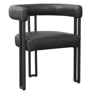 Worldwide Home Furnishings Scarlet-dining Chair - Luxurious Faux Leather Upholstered Design For Chic, Modern Dining Spaces Black,Black Faux Leather,Metal 202-108pubk