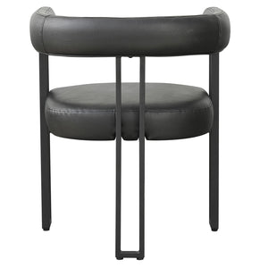Worldwide Home Furnishings Scarlet-dining Chair - Luxurious Faux Leather Upholstered Design For Chic, Modern Dining Spaces Black,Black Faux Leather,Metal 202-108pubk