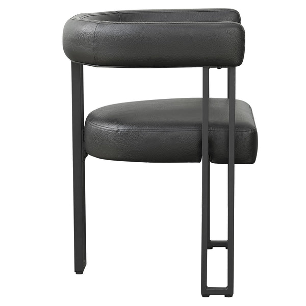 Worldwide Home Furnishings Scarlet-dining Chair - Luxurious Faux Leather Upholstered Design For Chic, Modern Dining Spaces Black,Black Faux Leather,Metal 202-108pubk