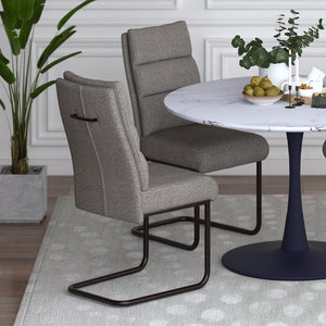 Worldwide Home Furnishings Brodi-dining Chair - Elegant Textured Fabric, High Back Comfort, Perfect For Any Dining Experience Charcoal,Black Fabric,Metal 202-138ch