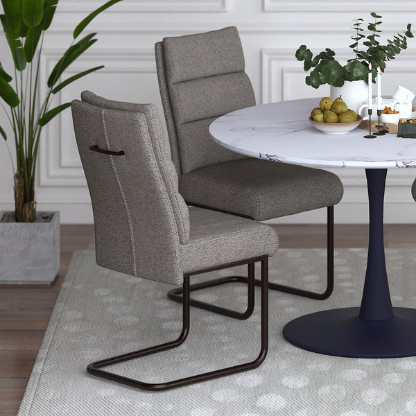 Worldwide Home Furnishings Brodi-dining Chair - Elegant Textured Fabric, High Back Comfort, Perfect For Any Dining Experience Charcoal,Black Fabric,Metal 202-138ch