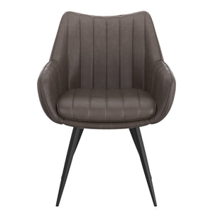 Worldwide Home Furnishings Talon-dining Chair - Modern Boho-chic Accent With Comfortable Contoured Seat And Sturdy Metal Legs Charcoal,Black Faux Leather,Metal 202-139ch