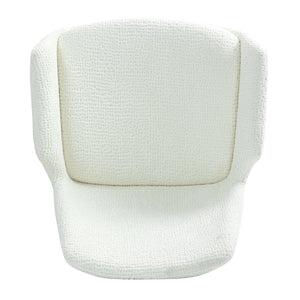 Worldwide Home Furnishings Signy-dining Chair - Luxurious Chenille Fabric With Swivel Base And Stylish Metal Support For All Spaces Ivory,Black Fabric,Metal 202-144iv