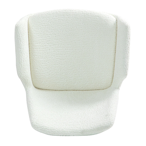 Worldwide Home Furnishings Signy-dining Chair - Luxurious Chenille Fabric With Swivel Base And Stylish Metal Support For All Spaces Ivory,Black Fabric,Metal 202-144iv