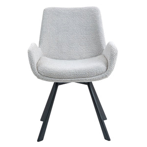 Worldwide Home Furnishings Signy-dining Chair - Luxurious Chenille Fabric With Swivel Base And Stylish Metal Support For All Spaces Light Grey,Black Fabric,Metal 202-144lg