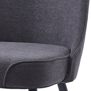 Worldwide Home Furnishings Koda-side Oversized Mid-century Dining Chair With Plush Cushions And Stylish Chrome Accents Charcoal,Black Fabric,Metal 202-158ch