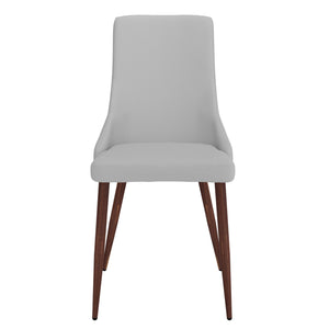 Worldwide Home Furnishings Cora-side Chair – Stylish Mid-century Modern Design With Faux Leather Upholstery For Any Space Light Grey,Walnut Faux Leather,Metal 202-182pulg
