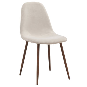 Worldwide Home Furnishings Lyna-side Chair - Mid-century Modern Design, Comfortable Upholstered Seat, Stylish Home Accent Furniture Beige,Walnut Fabric,Metal 202-250bg