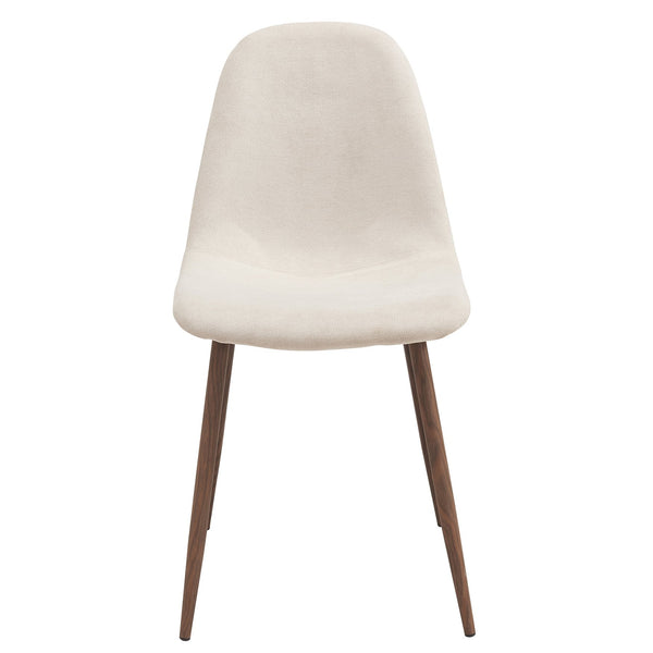 Worldwide Home Furnishings Lyna-side Chair - Mid-century Modern Design, Comfortable Upholstered Seat, Stylish Home Accent Furniture Beige,Walnut Fabric,Metal 202-250bg
