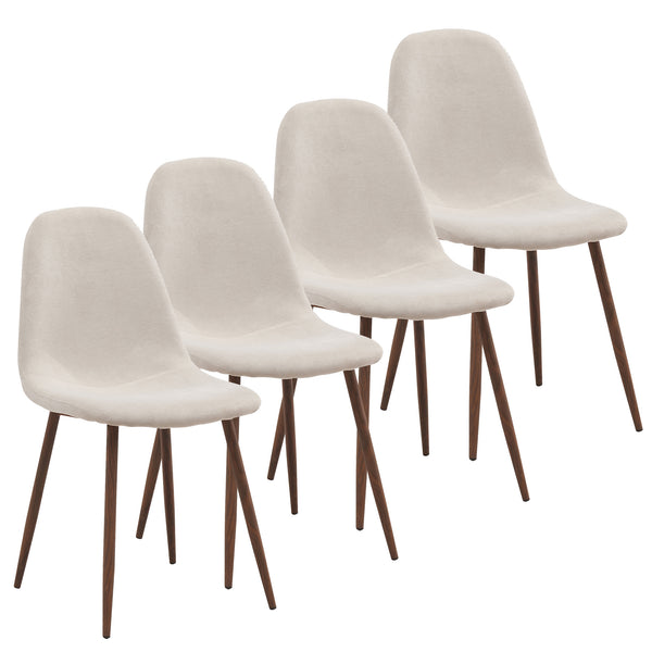 Worldwide Home Furnishings Lyna-side Chair - Mid-century Modern Design, Comfortable Upholstered Seat, Stylish Home Accent Furniture Beige,Walnut Fabric,Metal 202-250bg