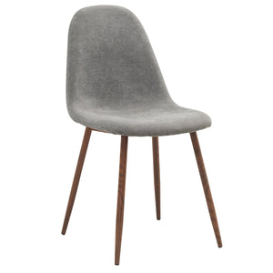 Worldwide Home Furnishings Lyna-side Chair - Mid-century Modern Design, Comfortable Upholstered Seat, Stylish Home Accent Furniture Grey,Walnut Fabric,Metal 202-250gy