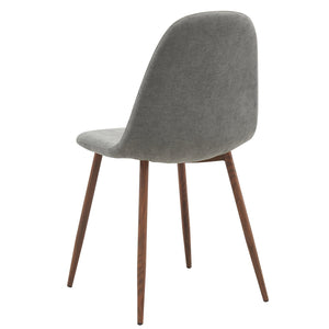 Worldwide Home Furnishings Lyna-side Chair - Mid-century Modern Design, Comfortable Upholstered Seat, Stylish Home Accent Furniture Grey,Walnut Fabric,Metal 202-250gy