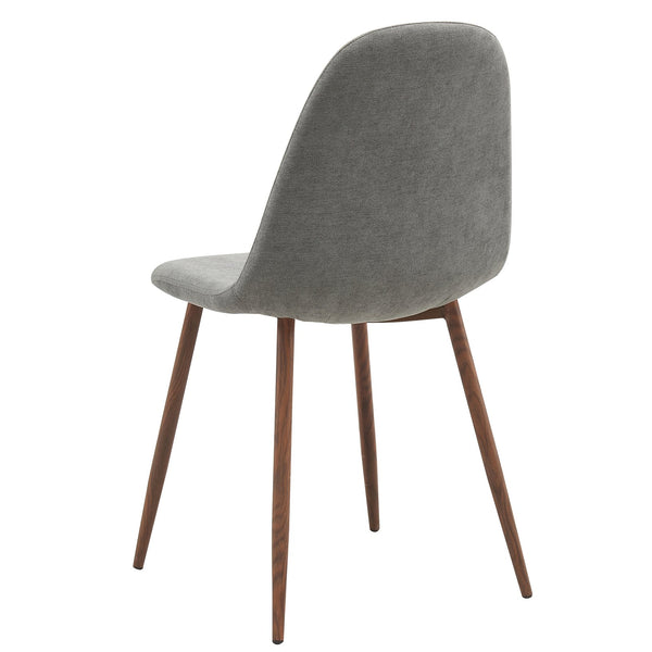 Worldwide Home Furnishings Lyna-side Chair - Mid-century Modern Design, Comfortable Upholstered Seat, Stylish Home Accent Furniture Grey,Walnut Fabric,Metal 202-250gy