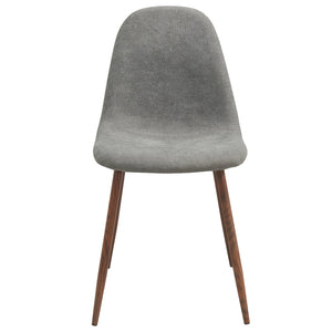 Worldwide Home Furnishings Lyna-side Chair - Mid-century Modern Design, Comfortable Upholstered Seat, Stylish Home Accent Furniture Grey,Walnut Fabric,Metal 202-250gy