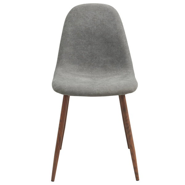 Worldwide Home Furnishings Lyna-side Chair - Mid-century Modern Design, Comfortable Upholstered Seat, Stylish Home Accent Furniture Grey,Walnut Fabric,Metal 202-250gy