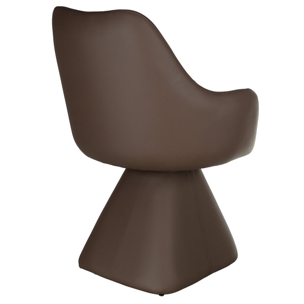 Worldwide Home Furnishings Caprese-dining Chair - Elegant Swivel Design With Monochrome Upholstery For Sophisticated Dining Spaces Brown Faux Leather 202-269bwn