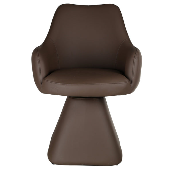 Worldwide Home Furnishings Caprese-dining Chair - Elegant Swivel Design With Monochrome Upholstery For Sophisticated Dining Spaces Brown Faux Leather 202-269bwn