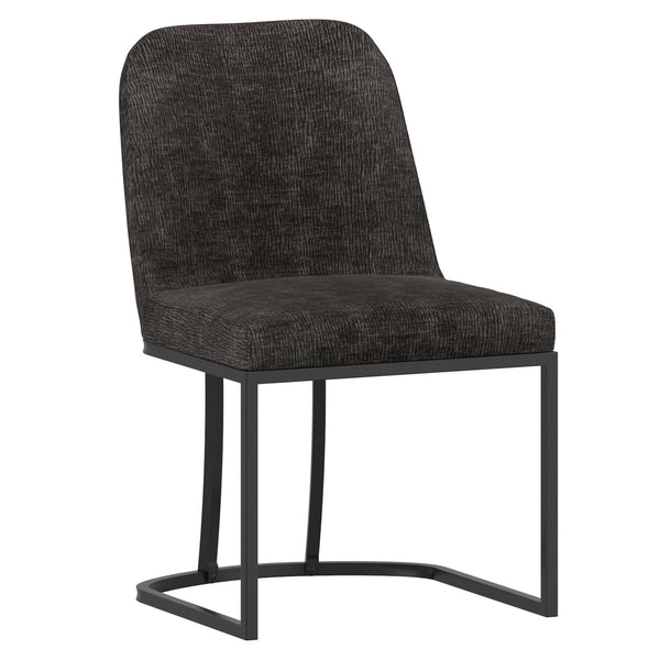 Worldwide Home Furnishings Dario-dining Chair - Elegant Chenille Upholstered Design With Sturdy Black Metal Frame For Style Charcoal Fabric 202-271ch