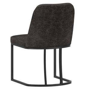 Worldwide Home Furnishings Dario-dining Chair - Elegant Chenille Upholstered Design With Sturdy Black Metal Frame For Style Charcoal Fabric 202-271ch