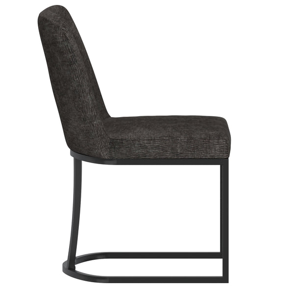 Worldwide Home Furnishings Dario-dining Chair - Elegant Chenille Upholstered Design With Sturdy Black Metal Frame For Style Charcoal Fabric 202-271ch