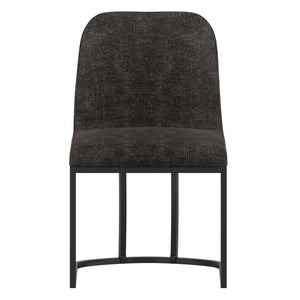 Worldwide Home Furnishings Dario-dining Chair - Elegant Chenille Upholstered Design With Sturdy Black Metal Frame For Style Charcoal Fabric 202-271ch