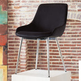 !nspire Cassidy Side Chair Black/Chrome Velvet/Metal