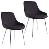 !nspire Cassidy Side Chair Black/Chrome Velvet/Metal