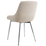 !nspire Cassidy Side Chair Ivory/Chrome Faux Leather/Metal