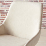 !nspire Cassidy Side Chair Ivory/Chrome Faux Leather/Metal