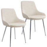 !nspire Cassidy Side Chair Ivory/Chrome Faux Leather/Metal