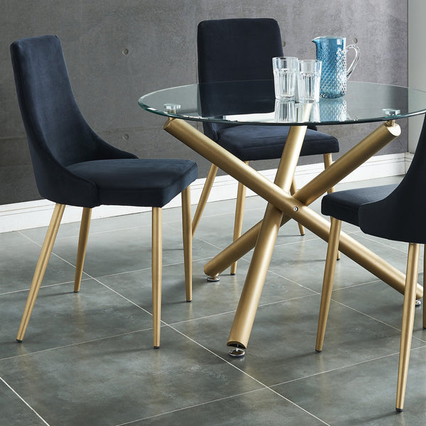 Worldwide Home Furnishings Carmilla-side Chair – Luxurious Comfort And Elegant Design For Dining Or Guest Rooms, Stylish Accent Black,Aged Gold Velvet,Metal 202-353bk