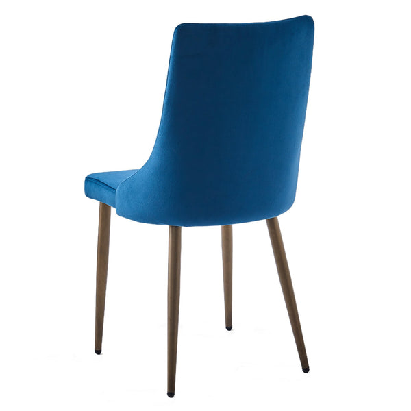 Worldwide Home Furnishings Carmilla-side Chair – Luxurious Comfort And Elegant Design For Dining Or Guest Rooms, Stylish Accent Blue,Aged Gold Velvet,Metal 202-353blu