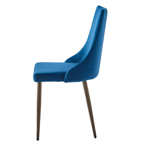 Worldwide Home Furnishings Carmilla-side Chair – Luxurious Comfort And Elegant Design For Dining Or Guest Rooms, Stylish Accent Blue,Aged Gold Velvet,Metal 202-353blu